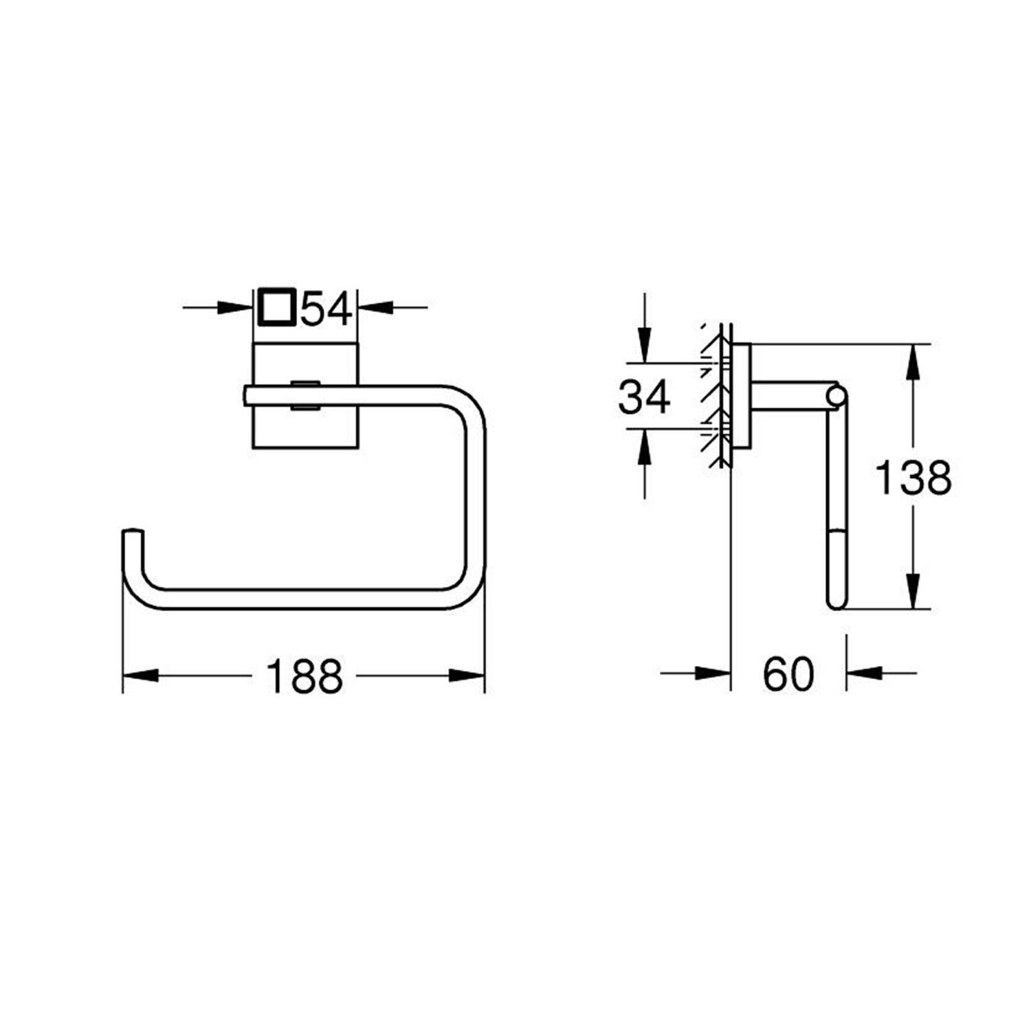 Держатель-кольцо для полотенец Grohe QuickFix Start Cube 409752430 CV033758 Черный (218295) - фото 2