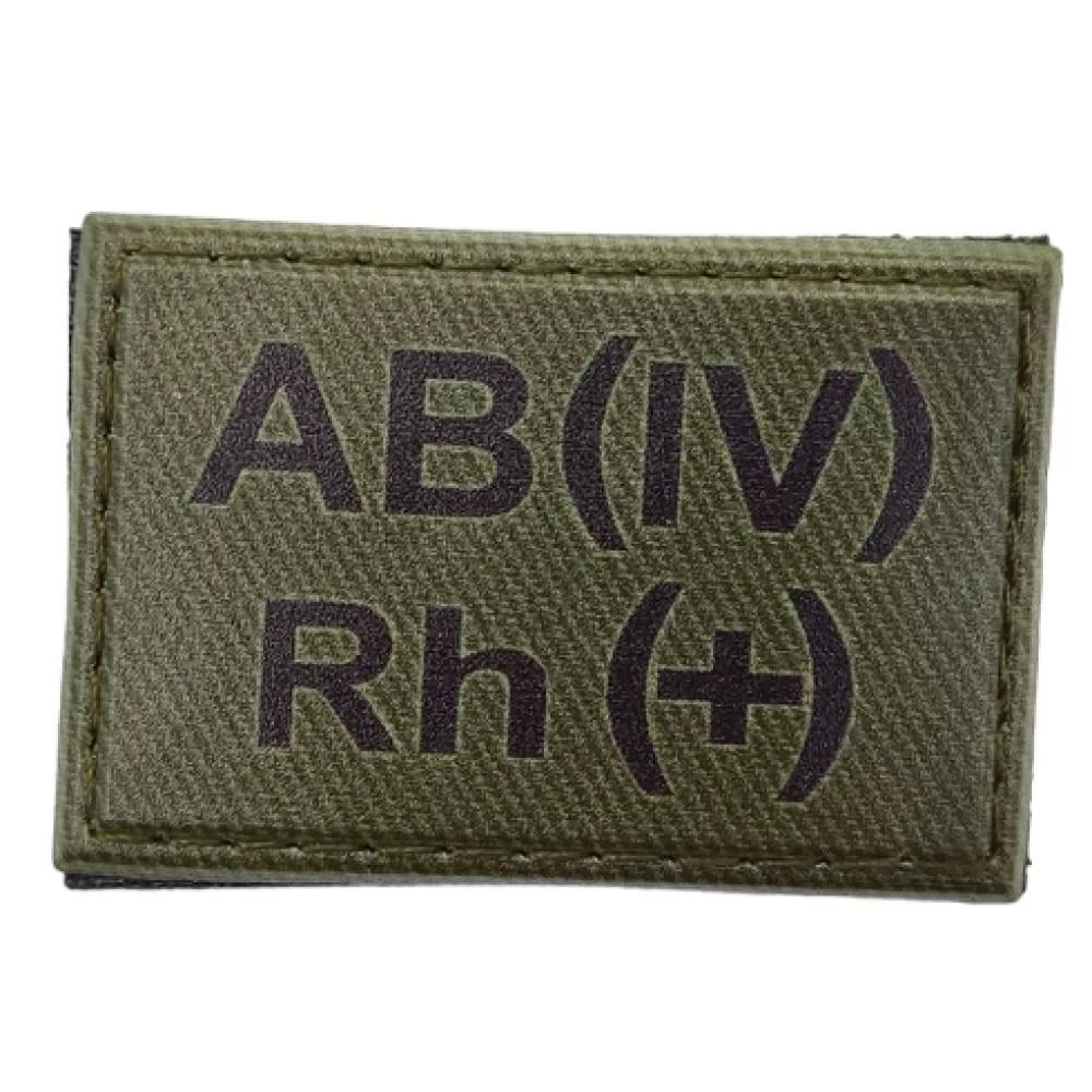 Нашивка группа крови ВСУ "AB(IV) Rh(+)" 30x45 мм Темная олива (3578353)