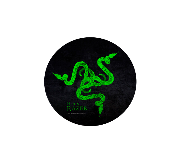 Коврик для мыши VOLTRONIC RAZER 12 круглый 220х220х3 мм Черный/Зеленый (RRZ12)