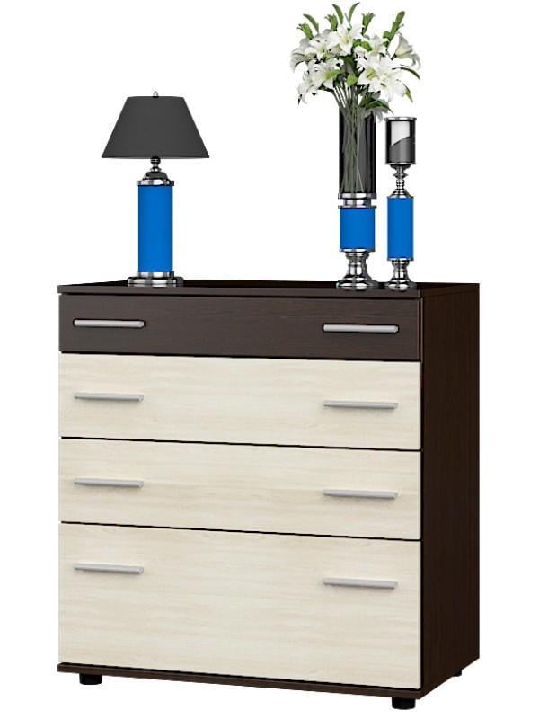 Комод Эверест К-2 ролики 80х45х85 см Венге темний/Дуб молочний (EVR-2038)