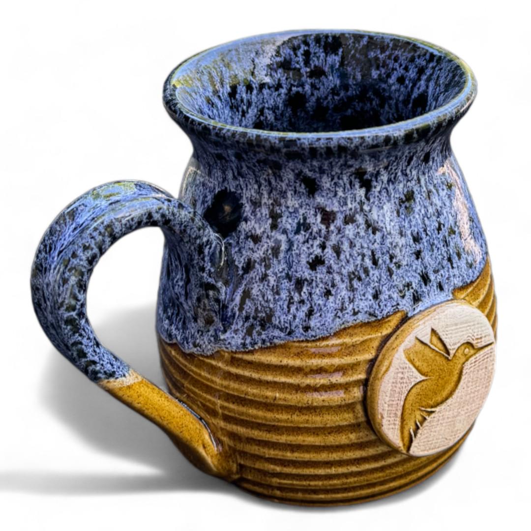 Чашка ручной работы Птичка Сине-желтый - фото 2
