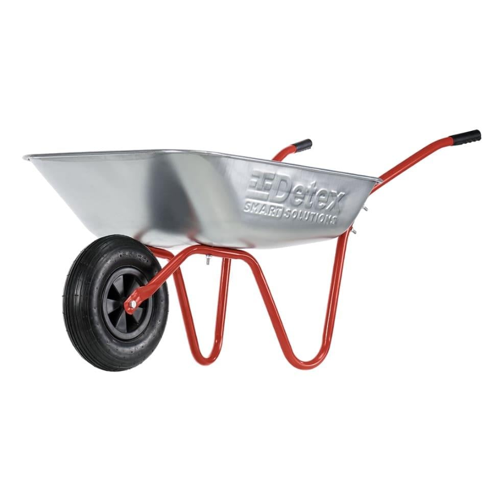 Тачка садовая одноколесная DETEX D-6 с пневмоколесом 3,5х6 втулка пластик 65 л 120 кр.