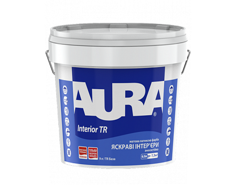 Краска акриловая интерьерная Aura INTERIOR TR под тонировку прозрачная B3 0,9 л (1423121575)