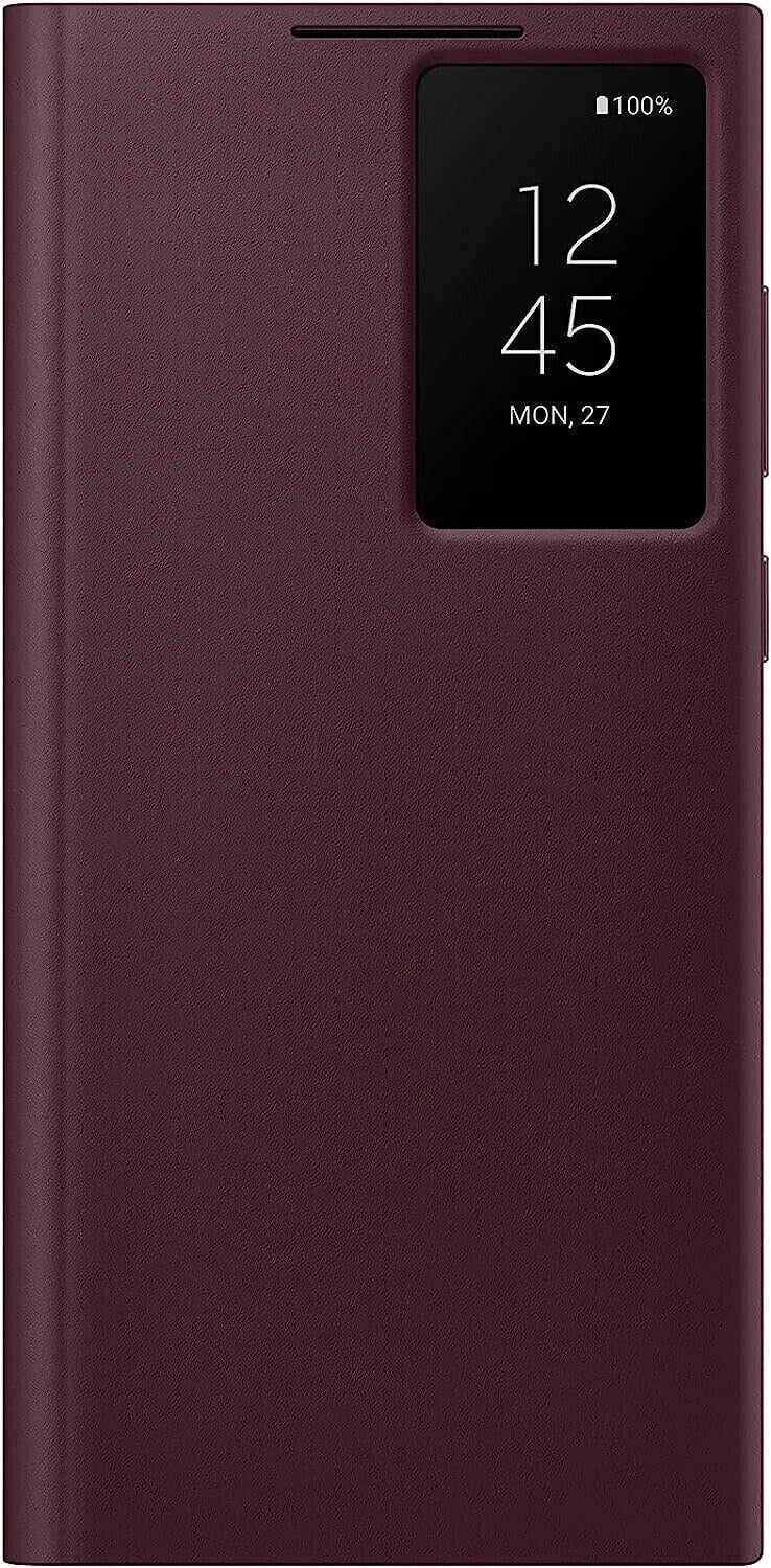 Смарт чехол книжка Samsung Galaxy S22 Ultra SM-S908 S-View Flip Cover (Clear View) Burgundy