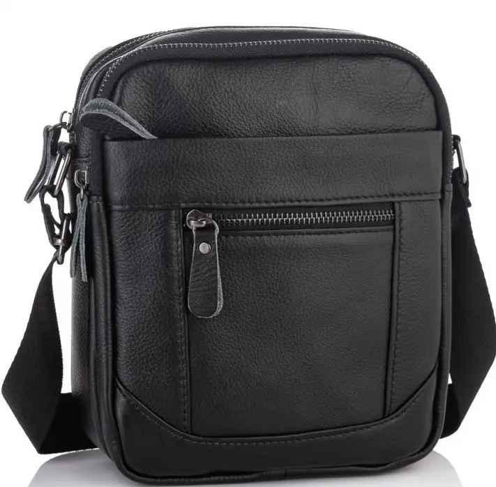 Сумка-барсетка кожаная через плечо Tiding Bag SK N5186 Черный