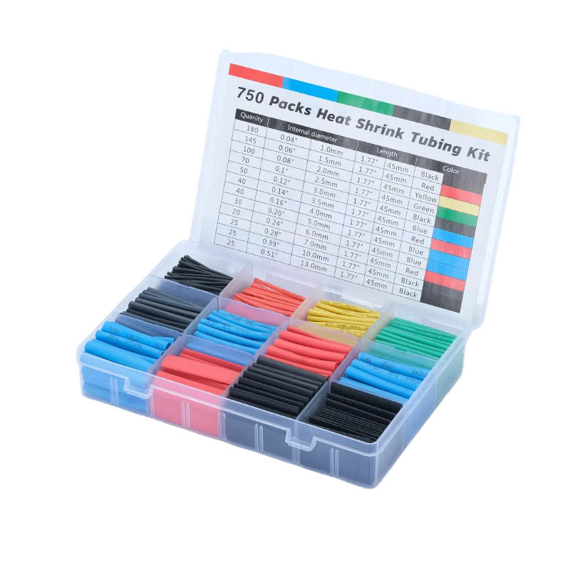 Набор термоусадочных кембриков для проводов в пластиковом органайзере 12 размеров 750 шт. Разноцветный (29457) Набор термоусадочных кембриков для проводов в пластиковом органайзере 12 размеров 750 шт. Разноцветный (29457)