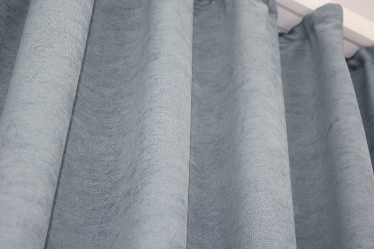 Комплект штор SPARTA микровелюр 1,5х2,7 м 2 шт. Серо-голубой - фото 6 Комплект штор SPARTA микровелюр 1,5х2,7 м 2 шт. Серо-голубой - фото 6