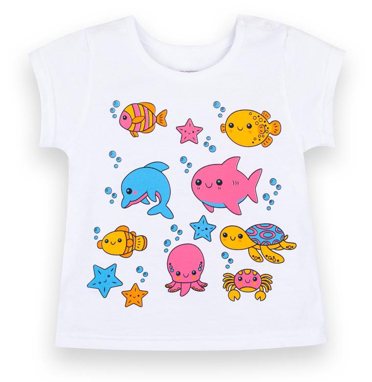 Футболка детская для девочки GABBI FT-21-5-3 74 см Белый (12595)