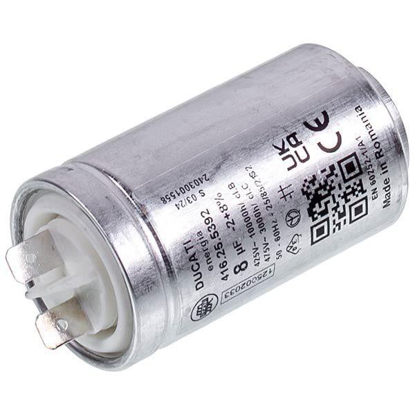 Пусковой конденсатор для стиральной машины Zanussi 1250020334 8uF 425V 64x35 мм 2 клеммы