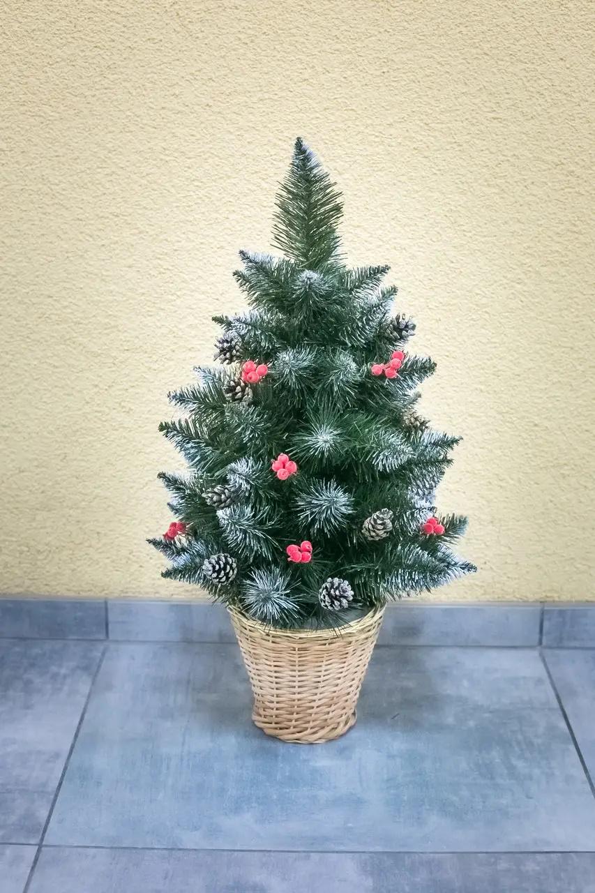 Елка искусственная Офис с шишками и калиной 0,9 м (62-75-Ofis_shishka_0,9)