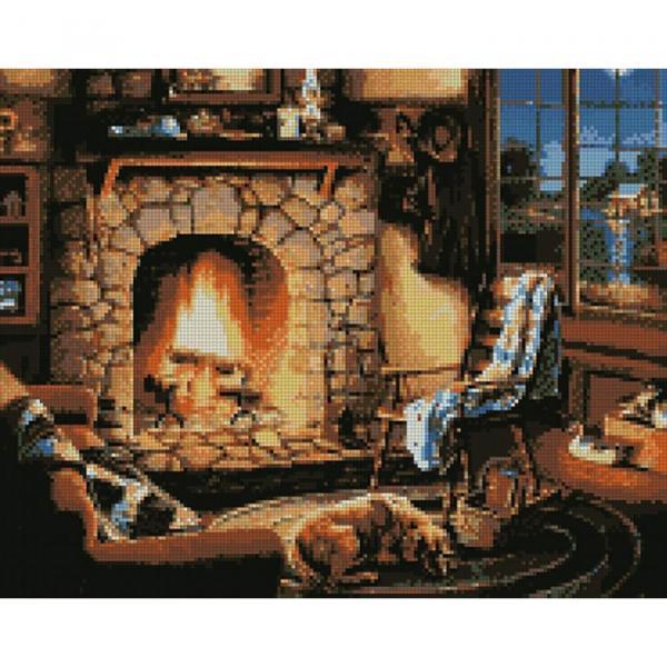 Алмазная мозаика Идейка У камина 40х50 см (AMO7033-mt)