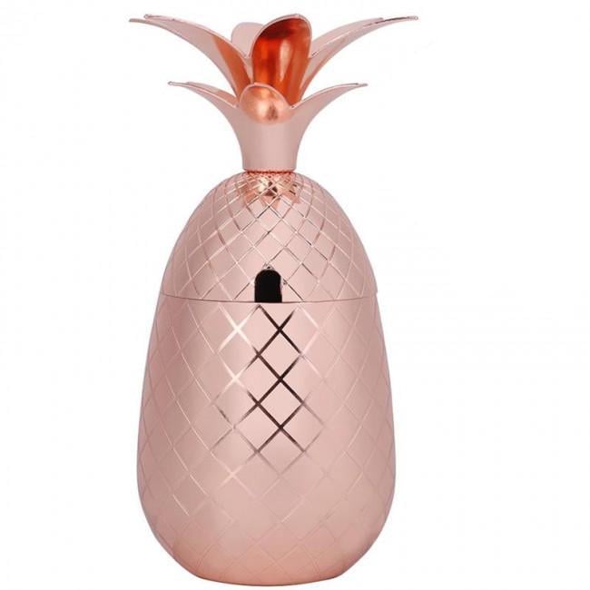 Бокал для коктейля ананас "Pineapple" из нержавеющей стали 500 мл, розовый