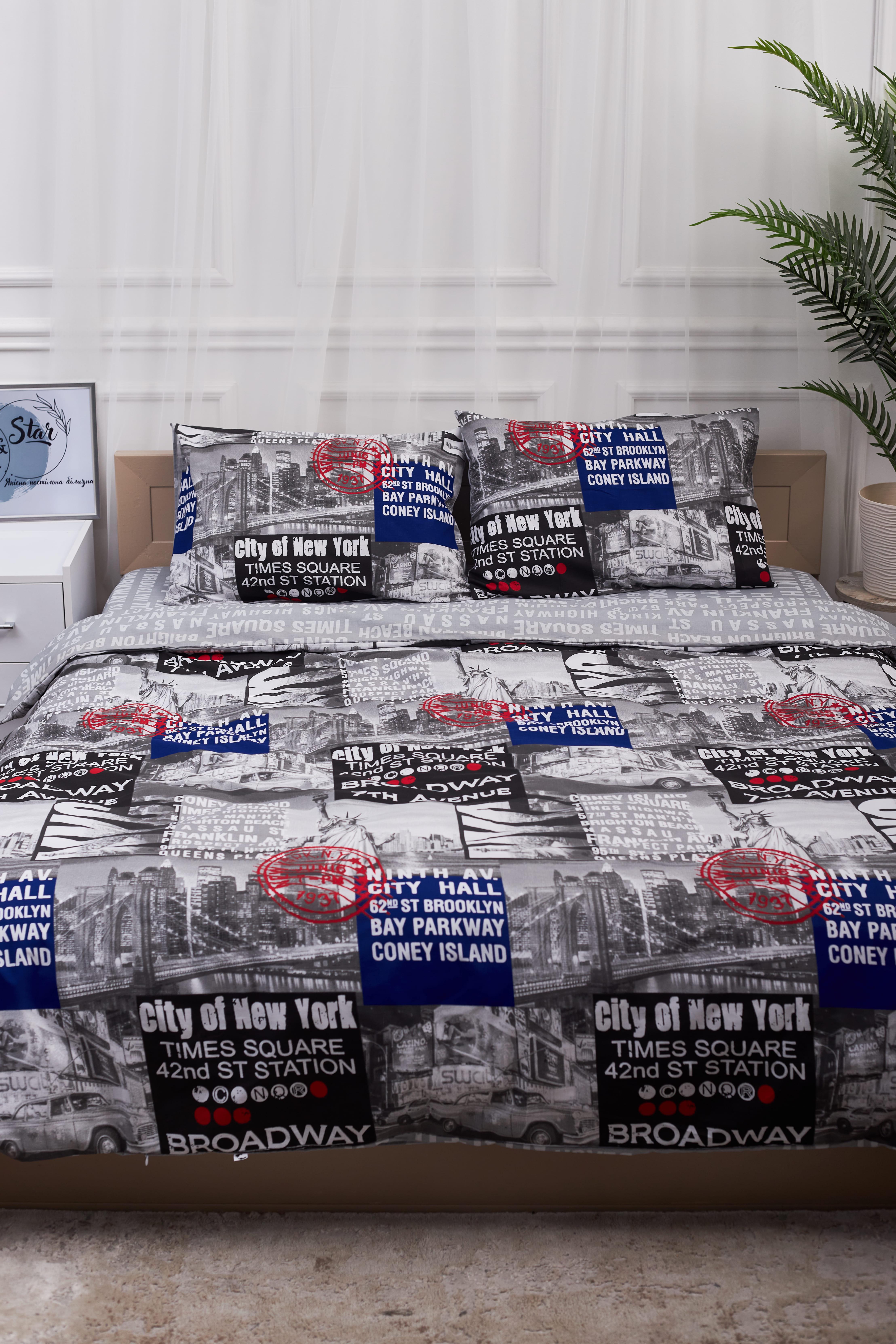 Пододеяльник Moon&Star Gold Люкс New York бязь евро полуторный 160х220 см (MS-870000041)