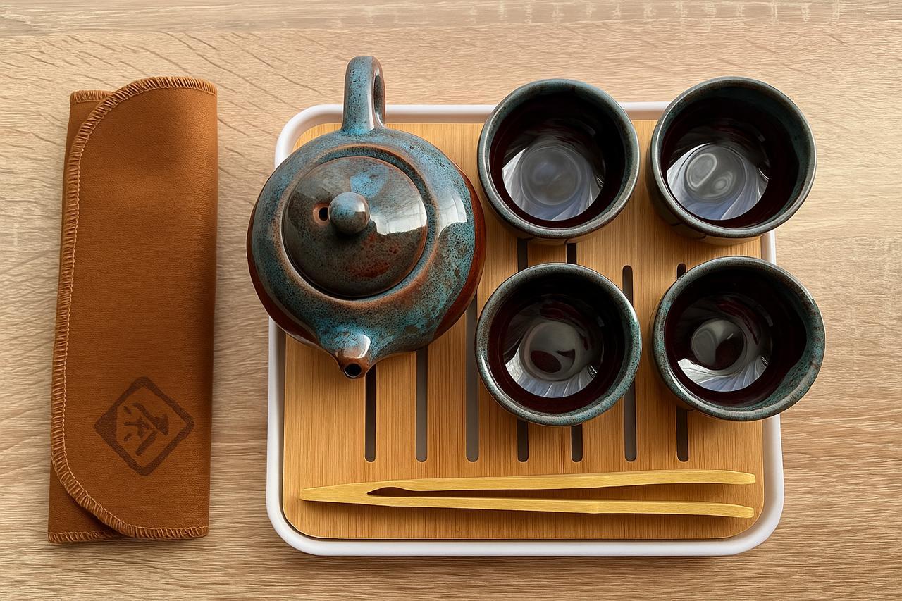 Набор китайский для чайной церемонии портативный для путешествий 9 Зеленый (305450)