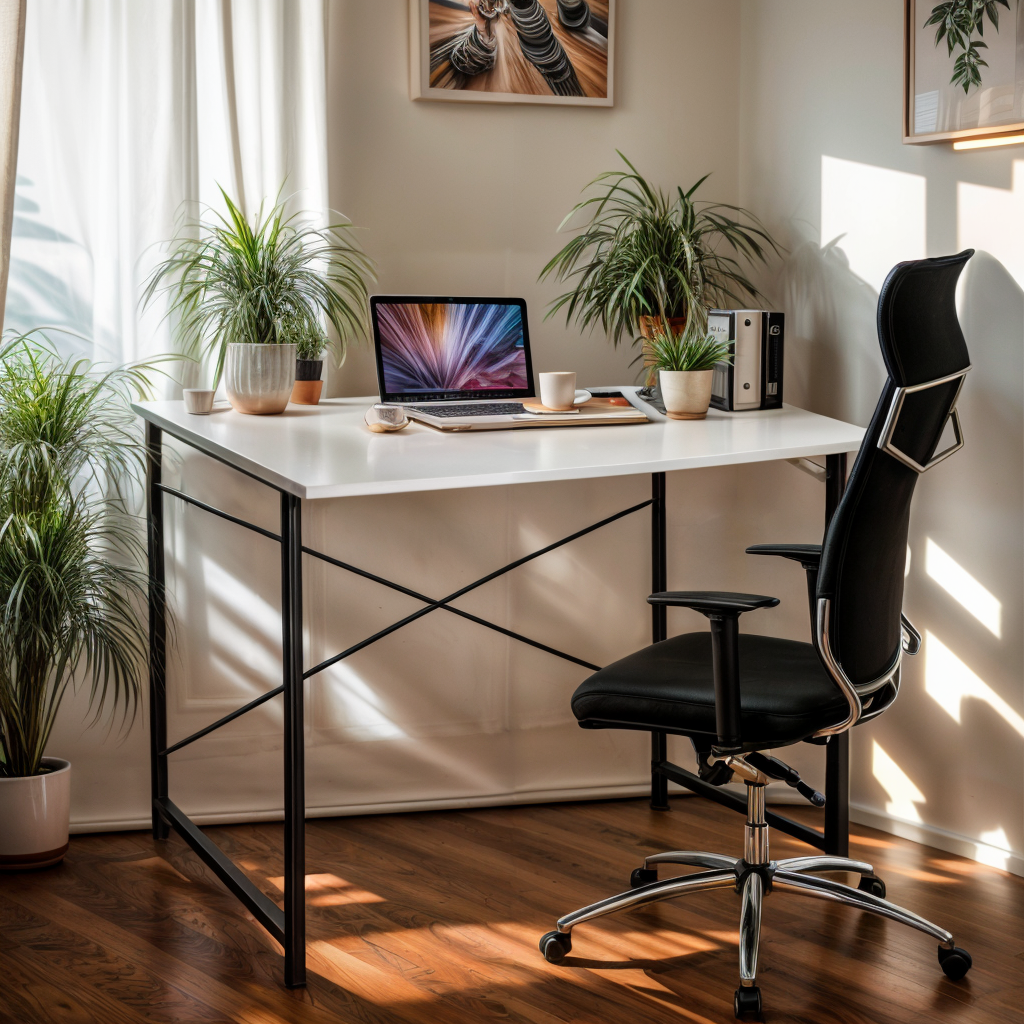 Стол письменный Tobi Sho GADG компьютерный с металлическими ножками 1000х550х750 мм Белый/Черный