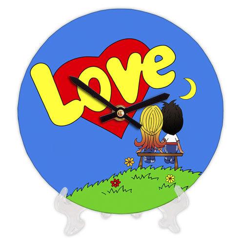 Часы настенные круглые Presentville Love 18 см Синий (CH18 P 15S073)