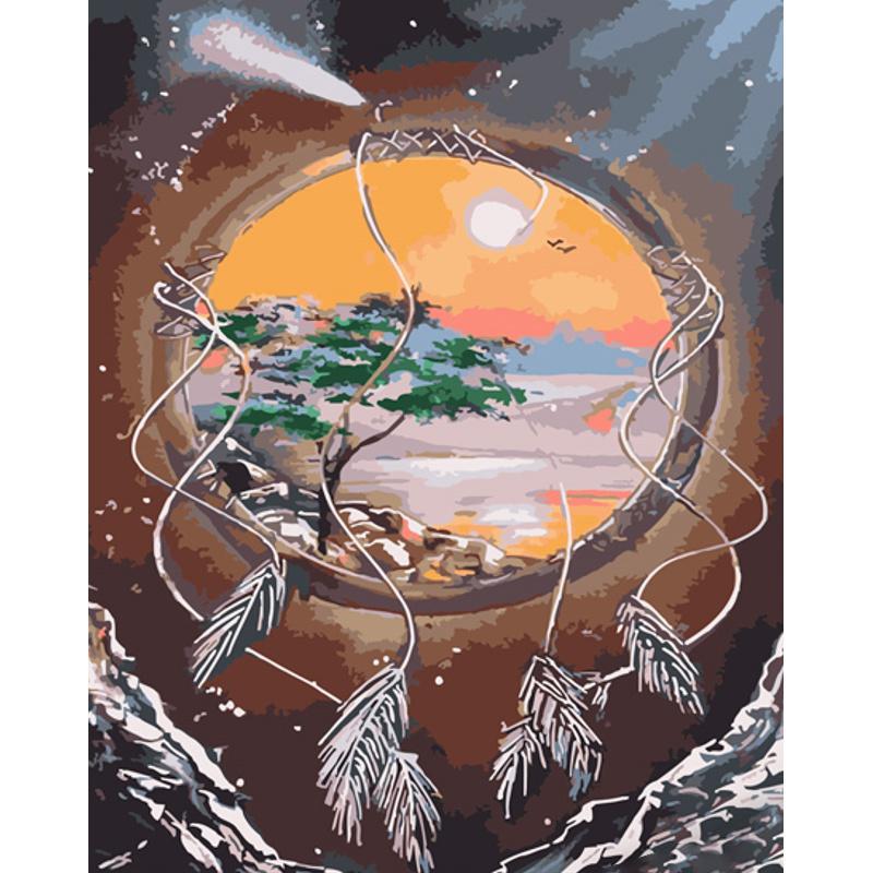 Картина по номерам Strateg Премиум Свобода и ловец снов 40x50 см (GS852)