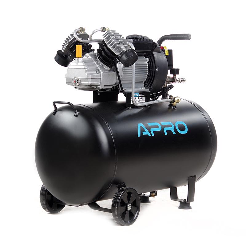 Компрессор Apro двухцилиндровый OFD-100MX 8 Бар 2,8 кВт 430 л/мин 100 л 2 крана с маслом 0,2 л (850179) - фото 4 Компрессор Apro двухцилиндровый OFD-100MX 8 Бар 2,8 кВт 430 л/мин 100 л 2 крана с маслом 0,2 л (850179) - фото 4