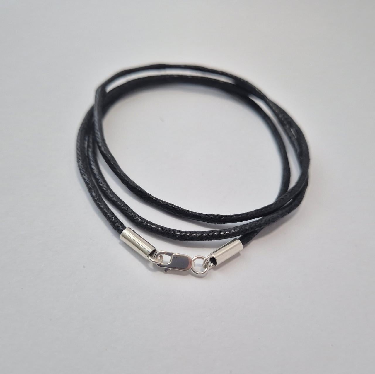 Шнурок на шею Меандр застежка серебро 925 пробы вощеная нить 2,5 мм 65 см Черный (1445ч) Шнурок на шею Меандр застежка серебро 925 пробы вощеная нить 2,5 мм 65 см Черный (1445ч)