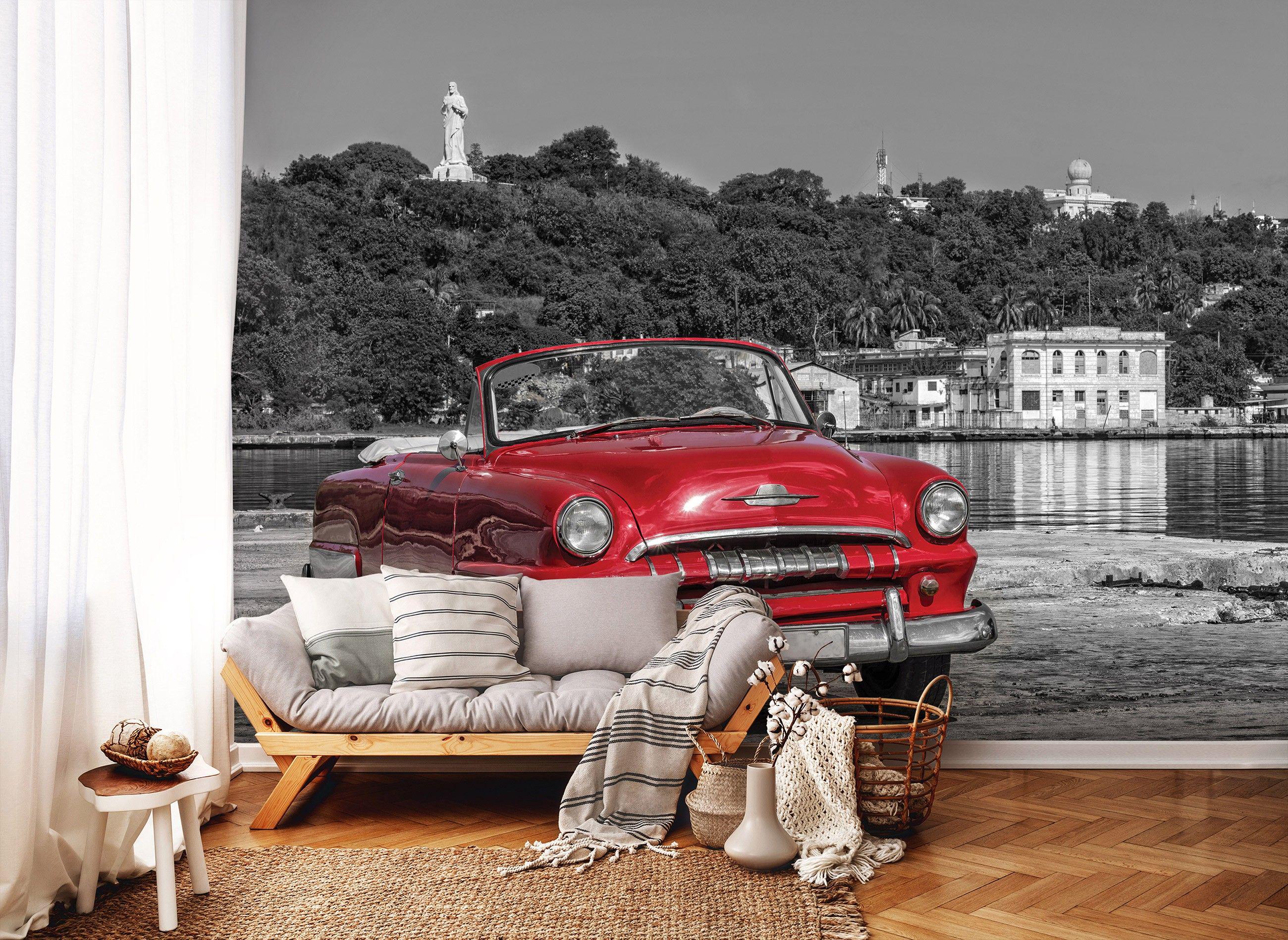 Фотошпалери флізелінові 3d старий червоний автомобіль з клеєм 254x184 см (11859V4) - фото 4 Фотошпалери флізелінові 3d старий червоний автомобіль з клеєм 254x184 см (11859V4) - фото 4