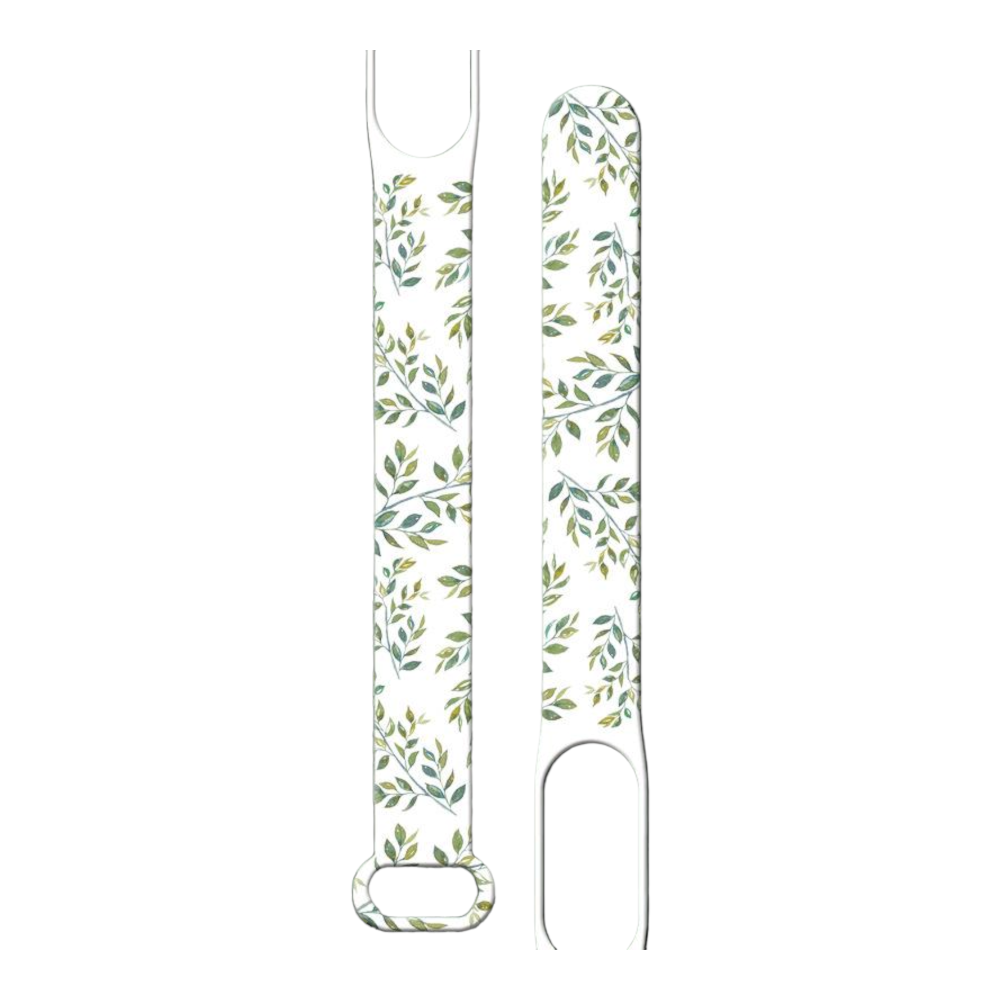 Ремешок MRK Листья для фитнес браслета Xiaomi Mi Band 6/5 силиконовый Белый (09)