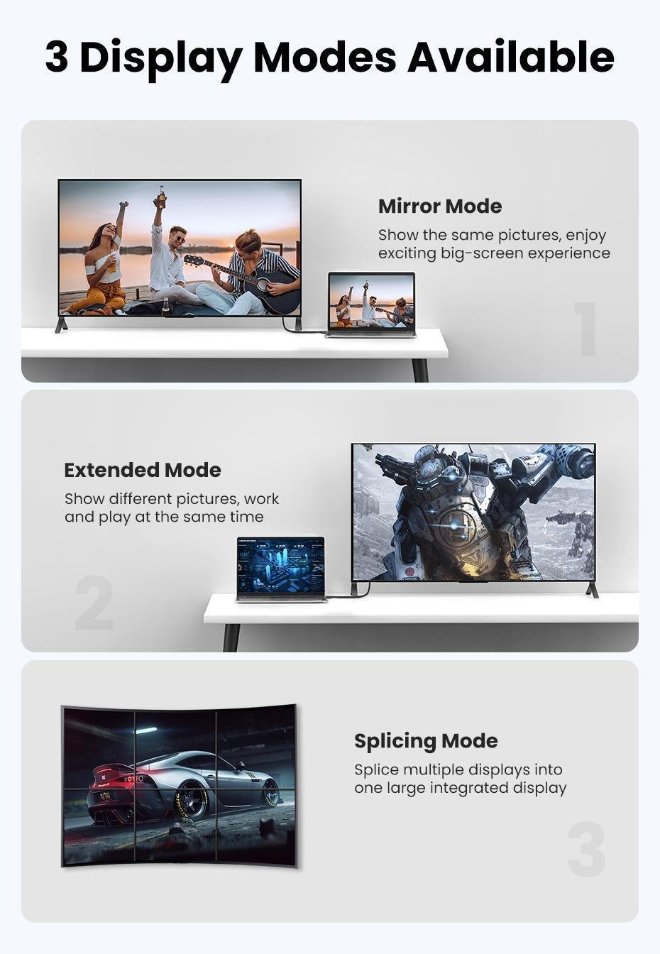 Кабель UGREEN HDMI 2.1 4K 120Hz 48 Гбіт/с 3D Dolby Atmos HDR 10+ eARC HDCP 2.3 1080p 240Hz 1,5 м Чорний (70320) - фото 18