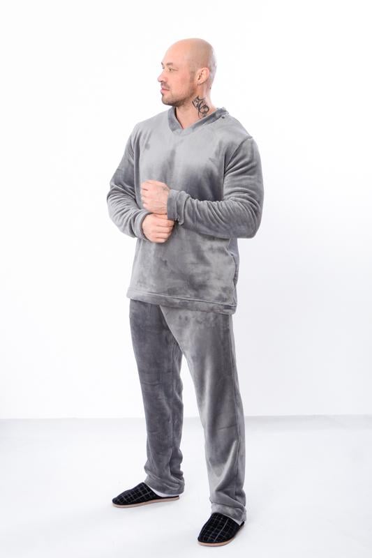Піжама махрова чоловіча кофта та штани однотонна Носи Своє р. 58 Сірий (8314-034) - фото 2 Піжама махрова чоловіча кофта та штани однотонна Носи Своє р. 58 Сірий (8314-034) - фото 2