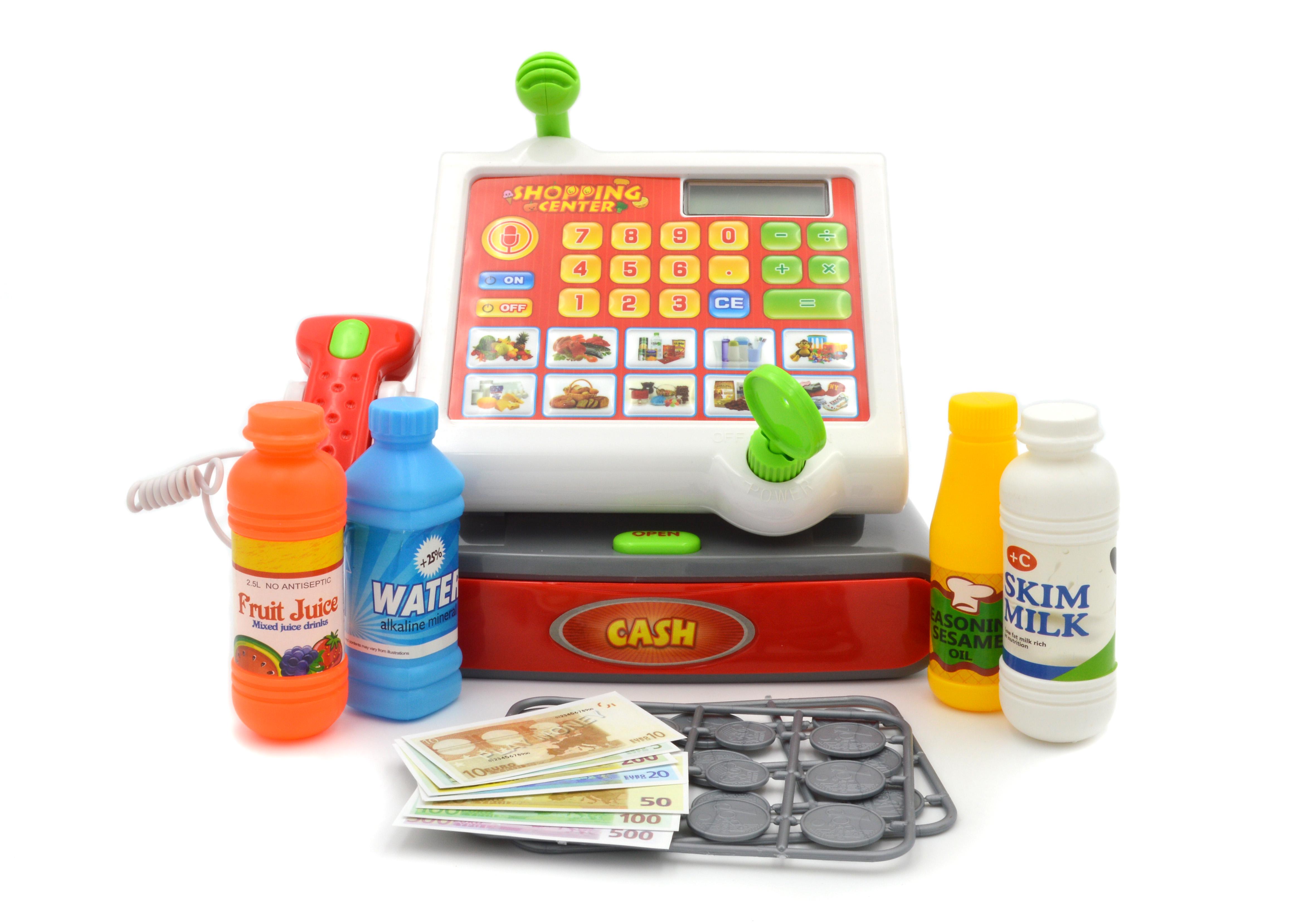 Игровой набор Супермаркет 2300 с кассой/сканером/сенсорной панелью/деньгами