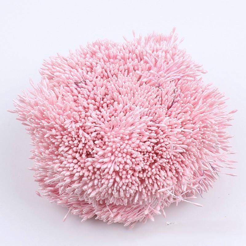 Тичинки подвійні перламутрові 6х0,1 см 360 шт. Рожевий світлий (ДЦ6001т09)