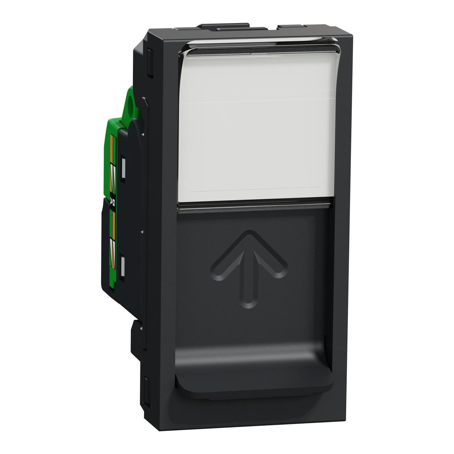 Розетка компьютерная Schneider Electric Unica New RJ45 категория 6 STP 1 модуль Антрацит (NU341654)