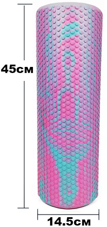 Ролер масажний EasyFit Foam Roller 45 см Рожево-м'ятний - фото 2