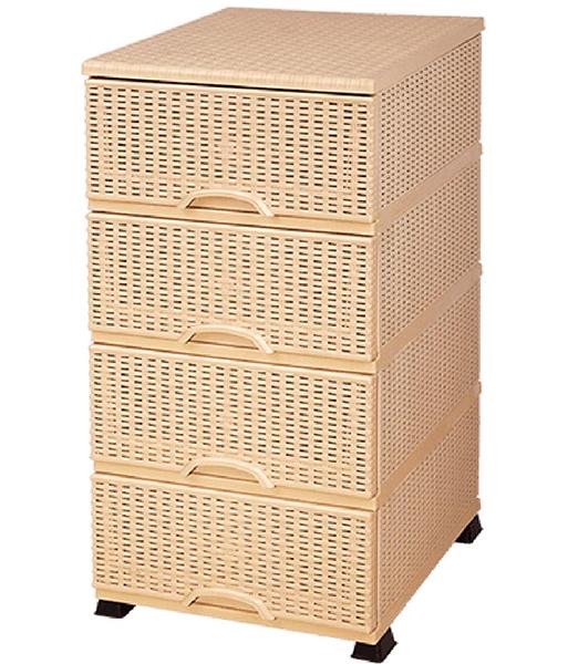 Комод пластиковый 4 ящика 90х45,5х37,5 Бежевый (472756-Prob)