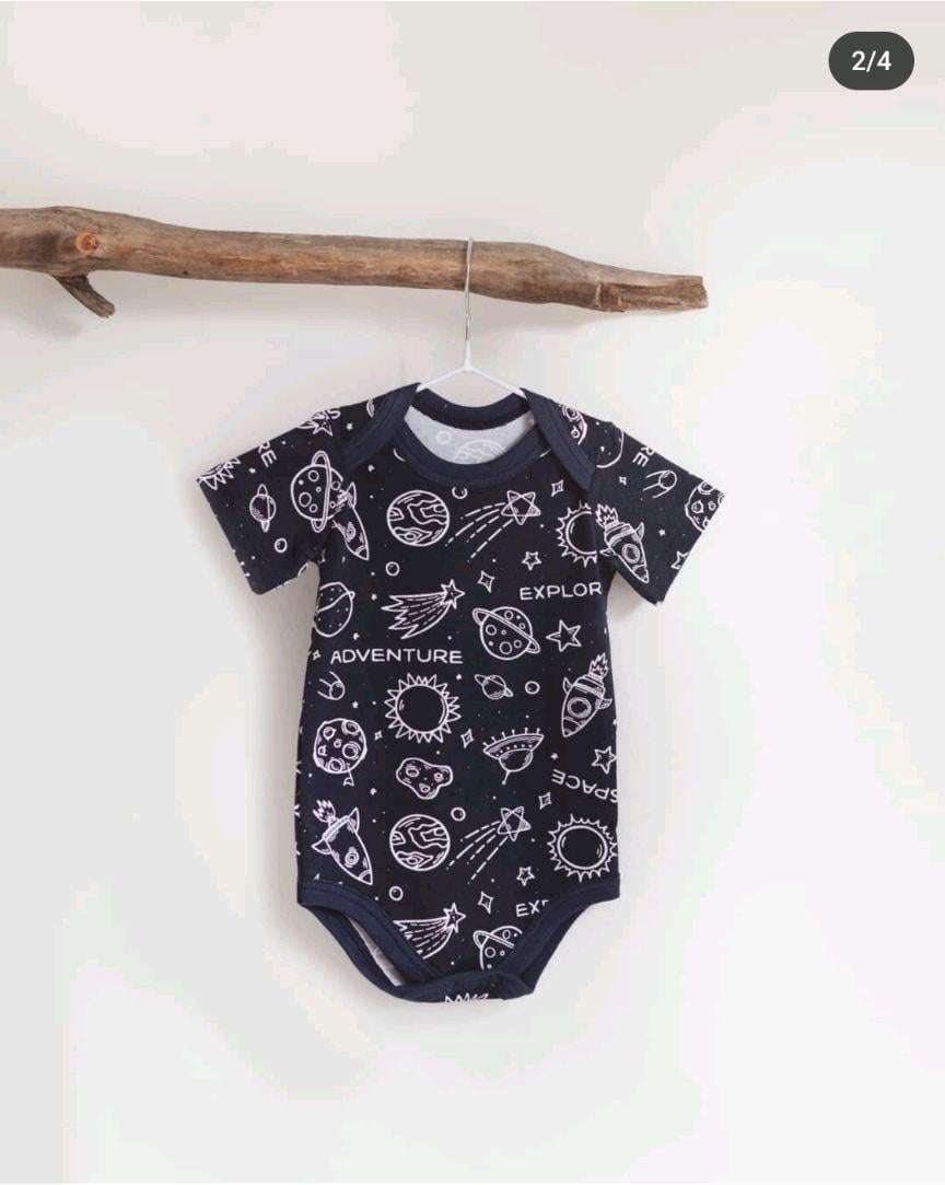 Боди стрейч кулир короткий рукав Космос 56 см (2679503024)