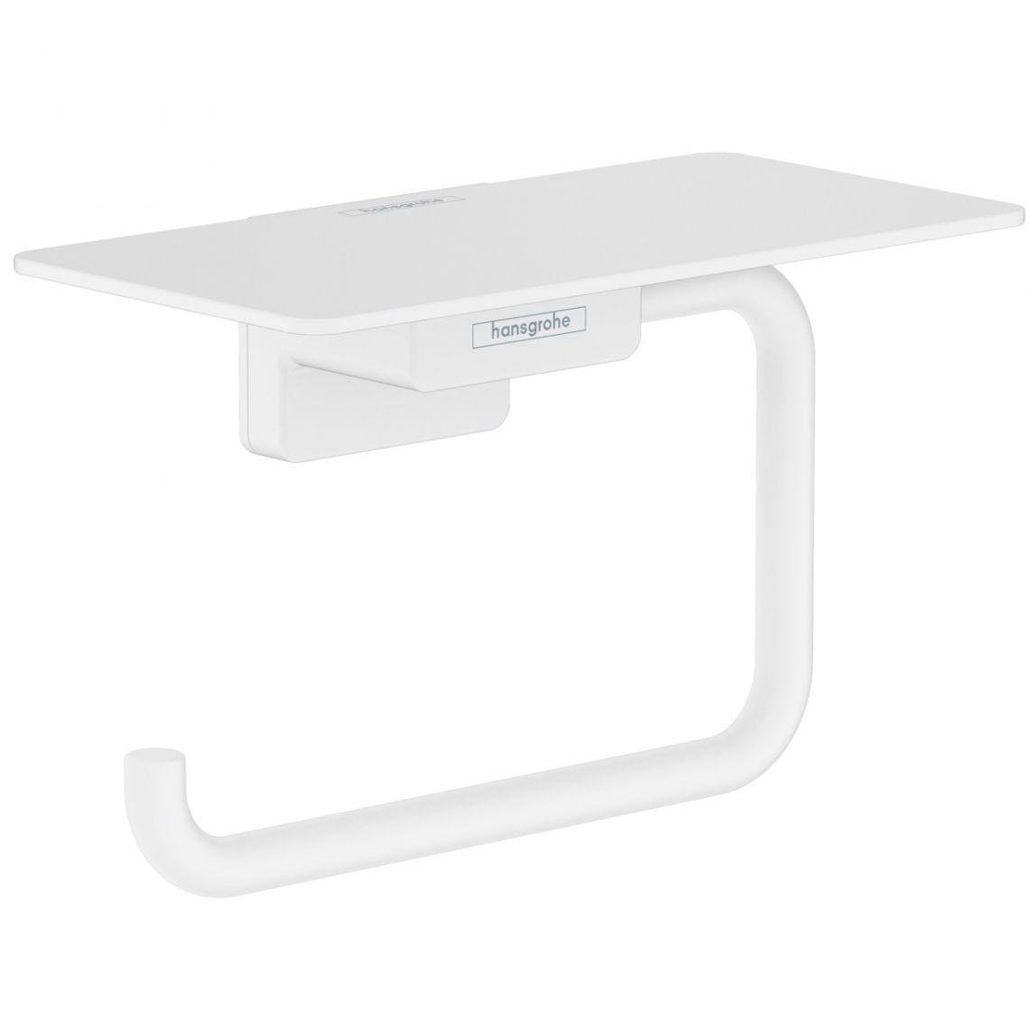 Держатель для туалетной бумаги Hansgrohe AddStoris с полочкой Белый матовый (41772700)