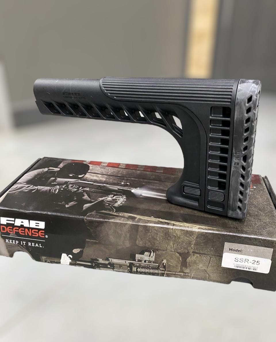Приклад база FAB Defense SSR-25 с регулируемой щекой и затыльником для AR15 Черный (1715216080)