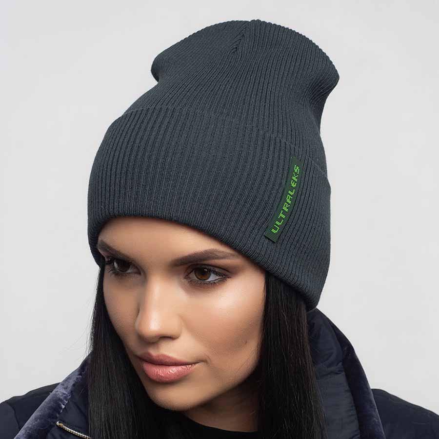 Шапка Leks Слалом демисезонная с отворотом Бутылочный