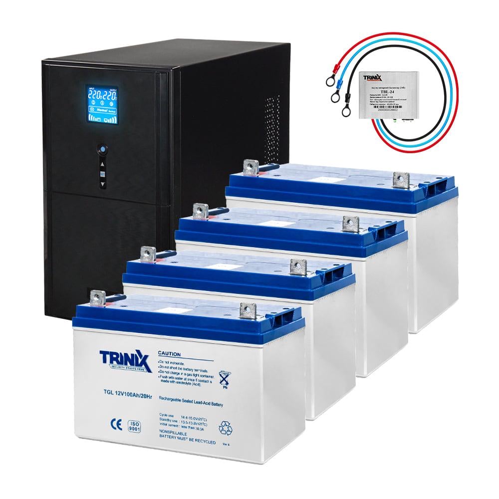 Комплект резервного живлення Kraft UPS PSW-3000VA LCD 2400W 48V та гелева батарея 5080 Wh (42-00064-4)