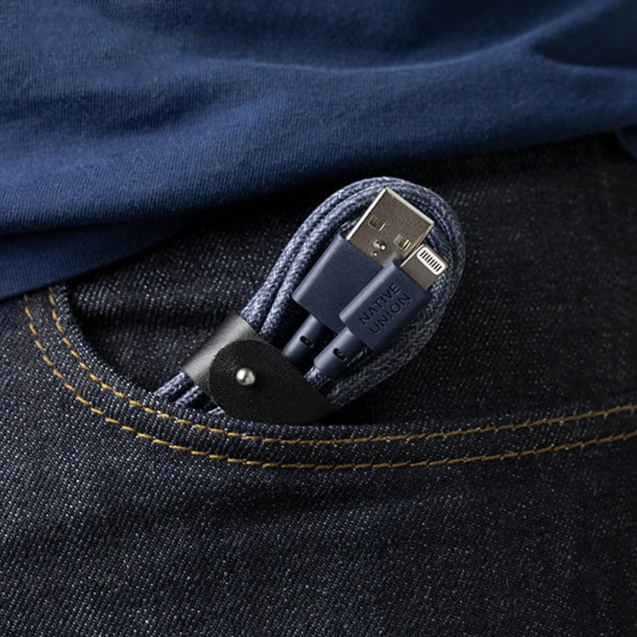 Кабель синхронизации Native Union Belt Cable Lightning 1.2m, Indigo (BELT-L-IND-2-NP) - фото 6 Кабель синхронизации Native Union Belt Cable Lightning 1.2m, Indigo (BELT-L-IND-2-NP) - фото 6