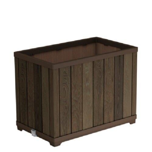 Вазон-кашпо для растений KETER Deco Ractangle Tall 261035 100L 76x 55,5x 45,5 см Коричневый (36900384)