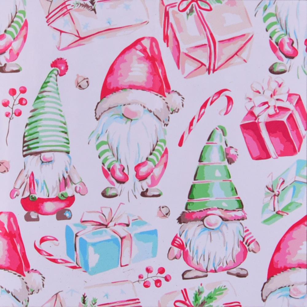 Картина по номерам Strateg Премиум Гномы в подарках с лаком и уровнем 40x40 см (SK060)