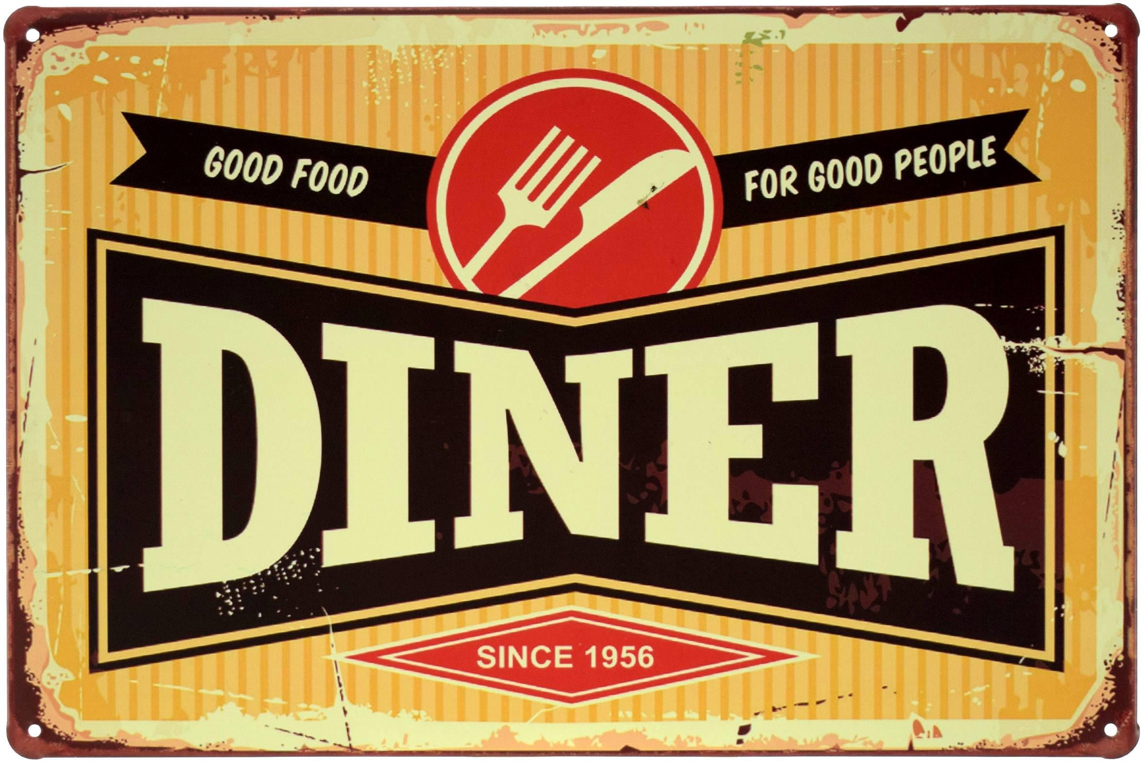 Табличка металева Закусочна Хороша Їжа Для Хороших Людей/Diner Good Food For Good People 20x30 см