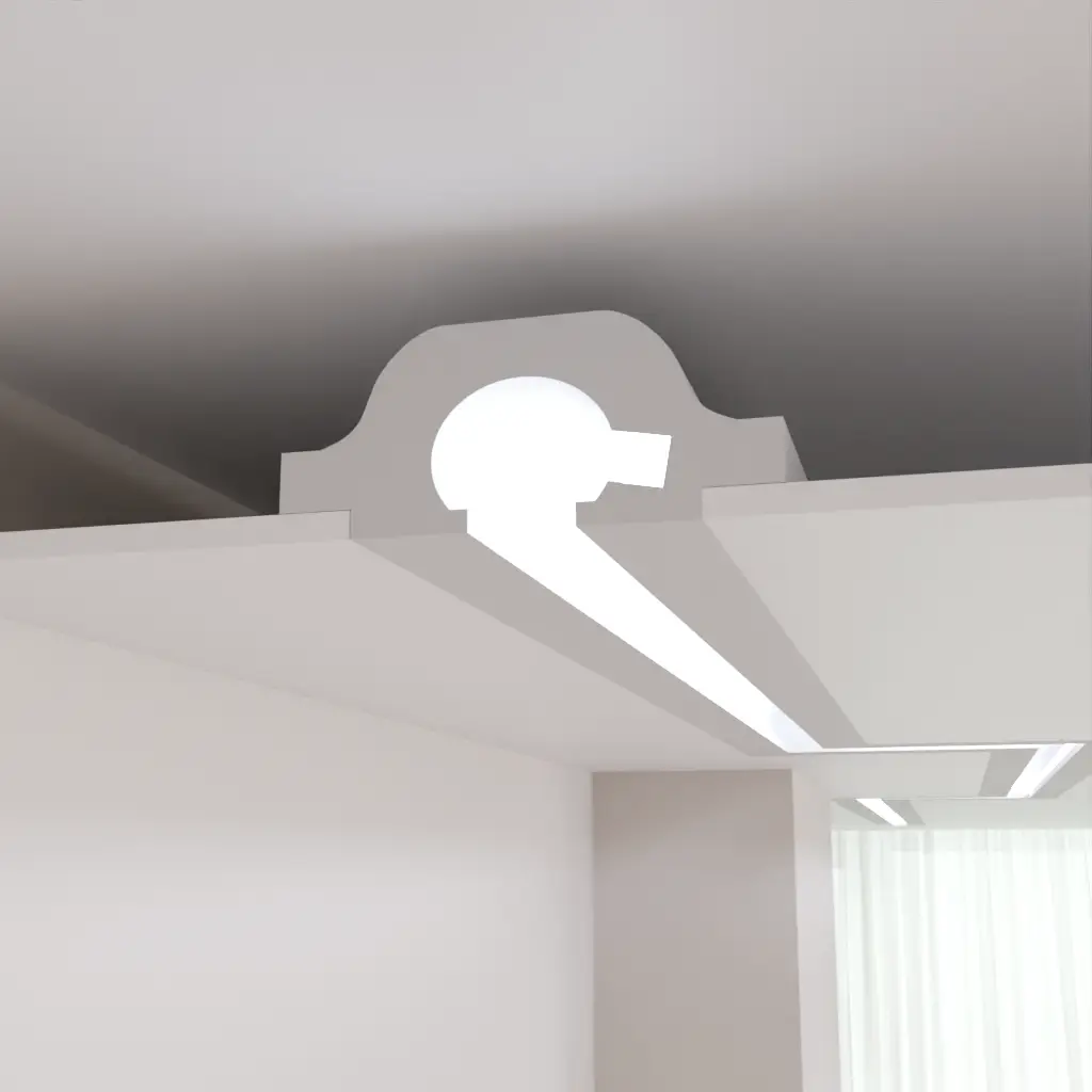 Молдинг полімерний Tesori KD 120 для LED освітлення 165x70x1150 мм (25336163)
