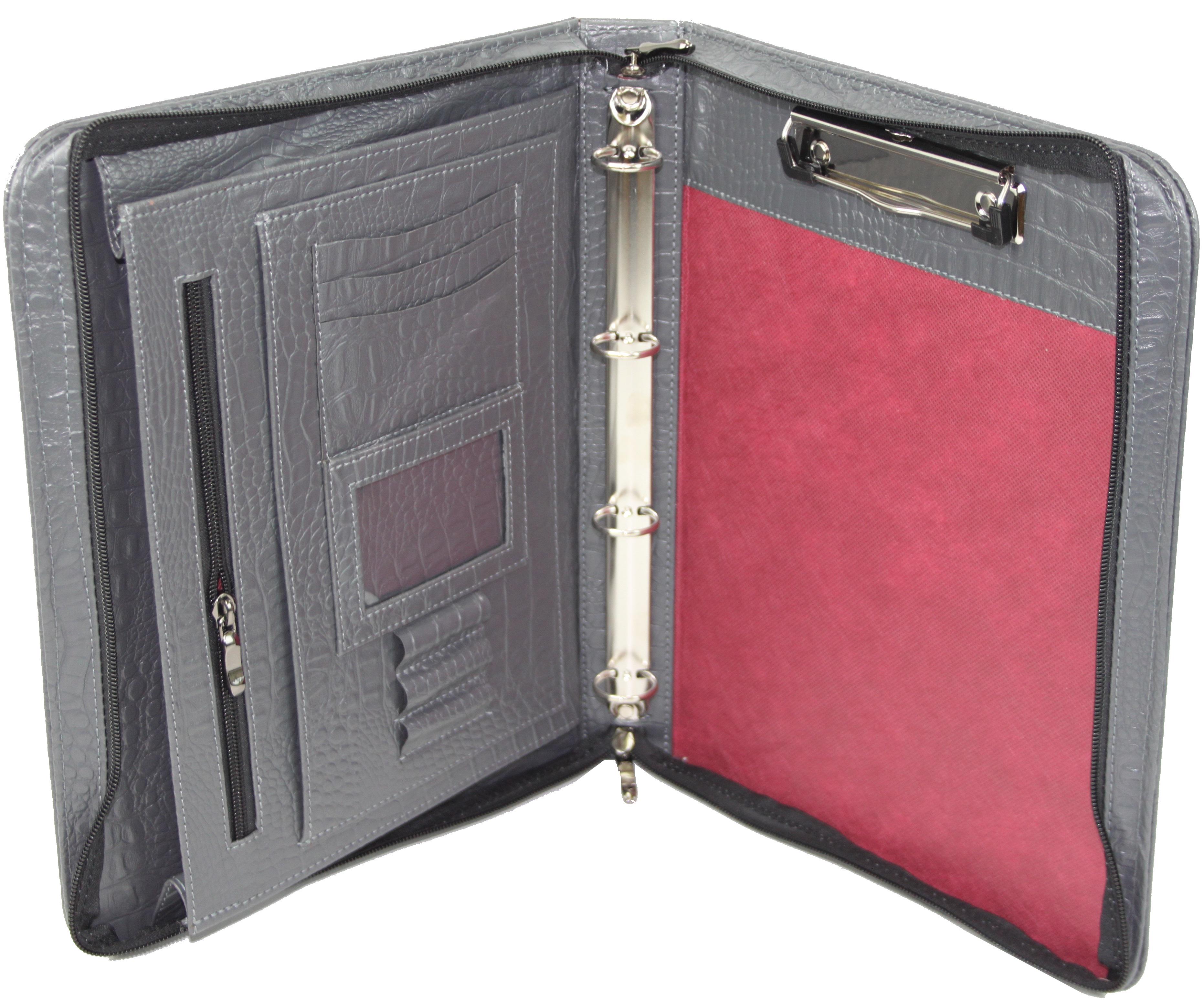 Папка деловая Portfolio из искусственной кожи под крокодила А4 Серый (Port1008 croco grey)