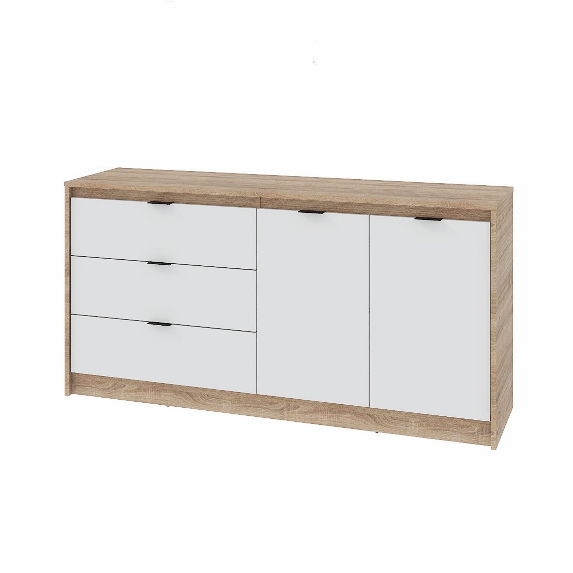 Комод Еверест 150 Сіті телескопічні напрямні 150,2х38х74,6 см Дуб сонома/Білий (26031940) Комод Еверест 150 Сіті телескопічні напрямні 150,2х38х74,6 см Дуб сонома/Білий (26031940)