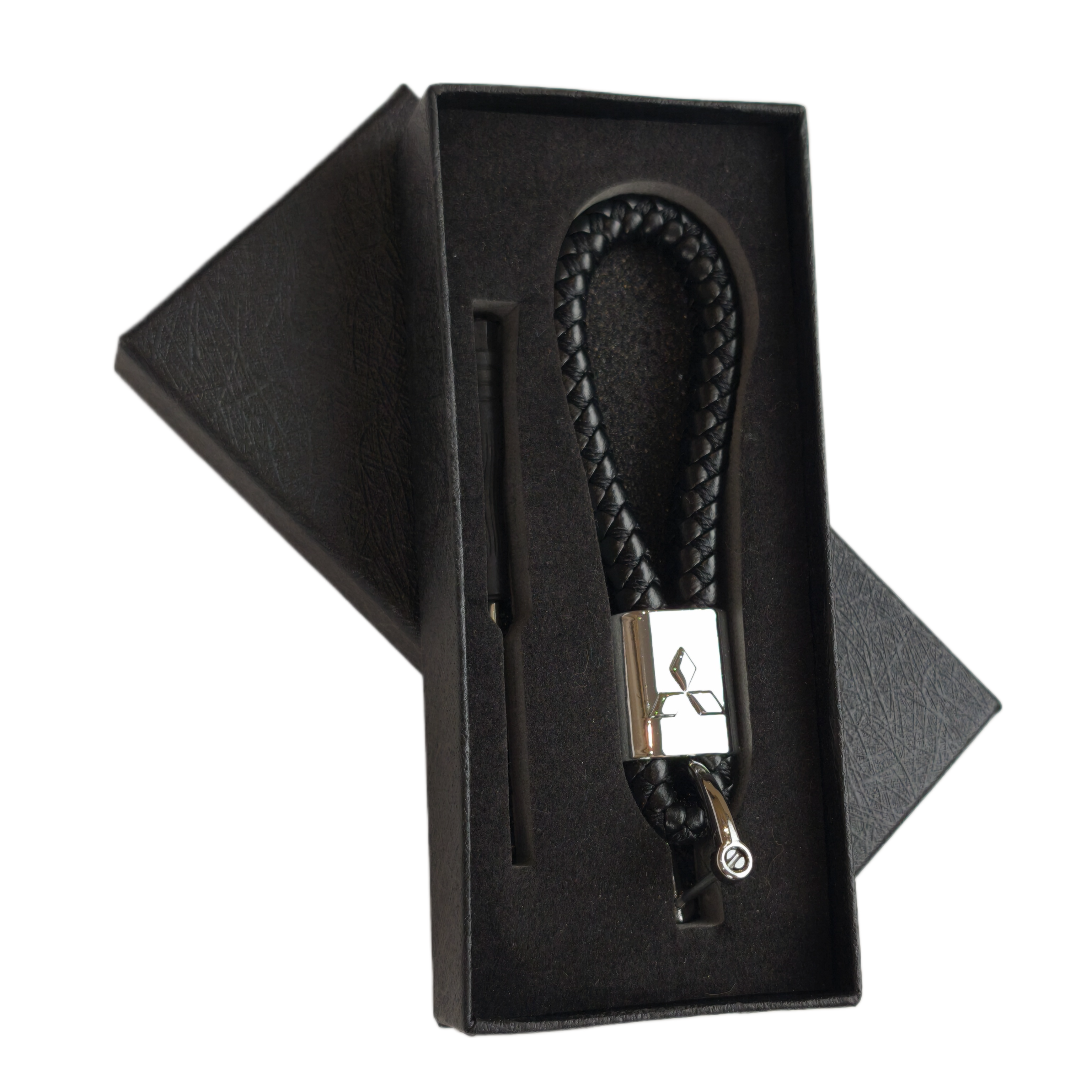 Автомобильный брелок для ключей Mitsubishi подвесной из лого на ключе в подарочной коробочке