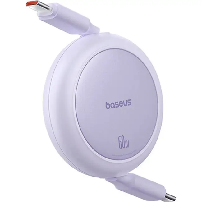 Кабель BASEUS Free2Pull Mini Charging Cable Type-C to Type-C P10364500511-01 60W 1 м Purple - фото 3