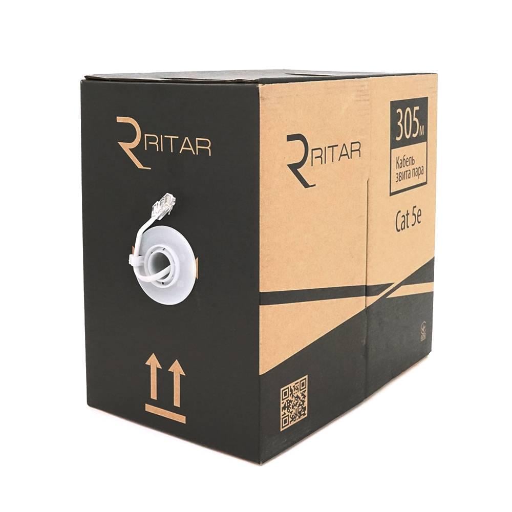 Кабел Ritar КВП UTP 2х2х05 2p 24 AWG CCA для внутрішніх робіт Corton Box 300x580x230 мм 305 м White (26837)
