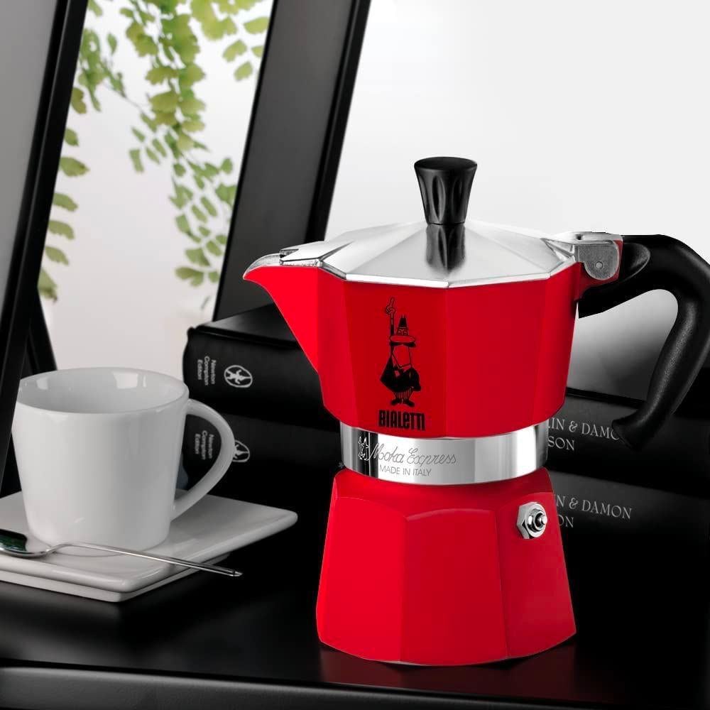 Гейзерна кавоварка Bialetti Moka Express на 3 чашки 130 мл Red - фото 3