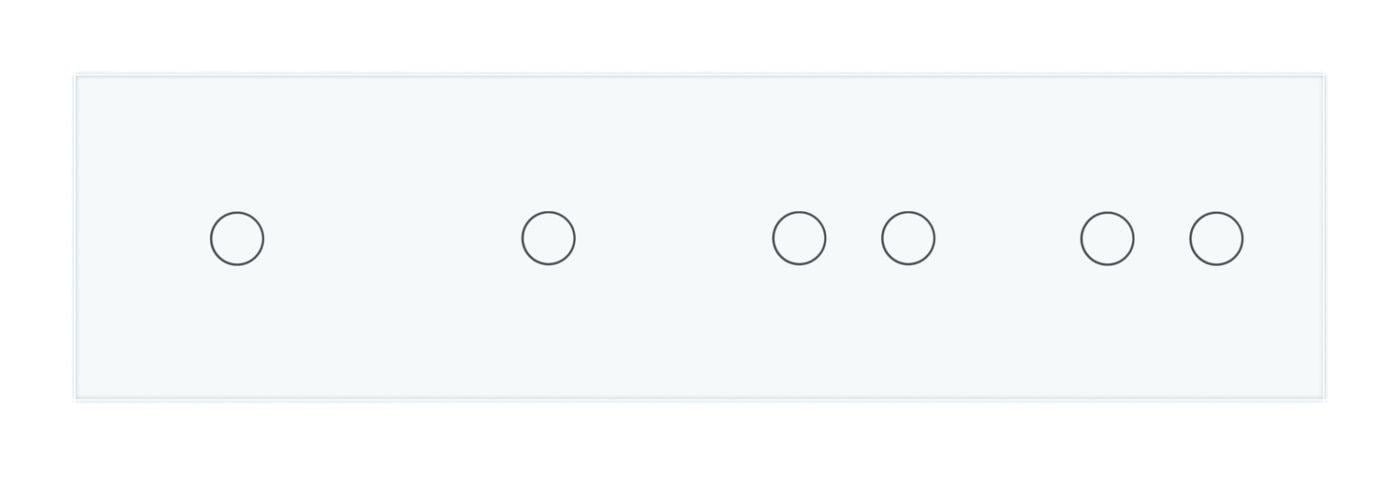 Сенсорная панель выключателя Livolo 6 сенсоров стеклянная Белый (VL-P701/01/02/02-8W) - фото 2