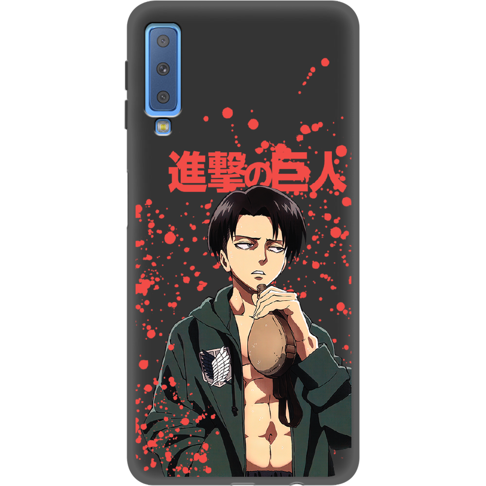 Чехол Boxface Samsung A750 Galaxy A7 2018 Атака Титанов Леви Черный силикон (35481-bk89-35597)